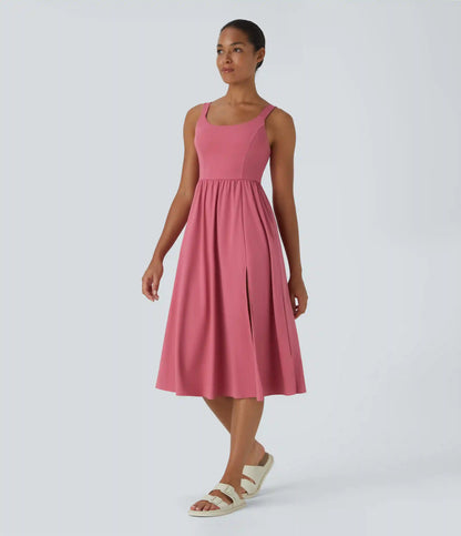 Padded Midi Casual Dress A-D Cups