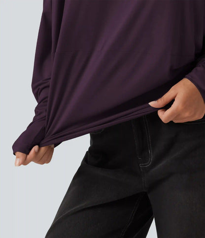 Round Neck Long Sleeve Relaxed Casual Top