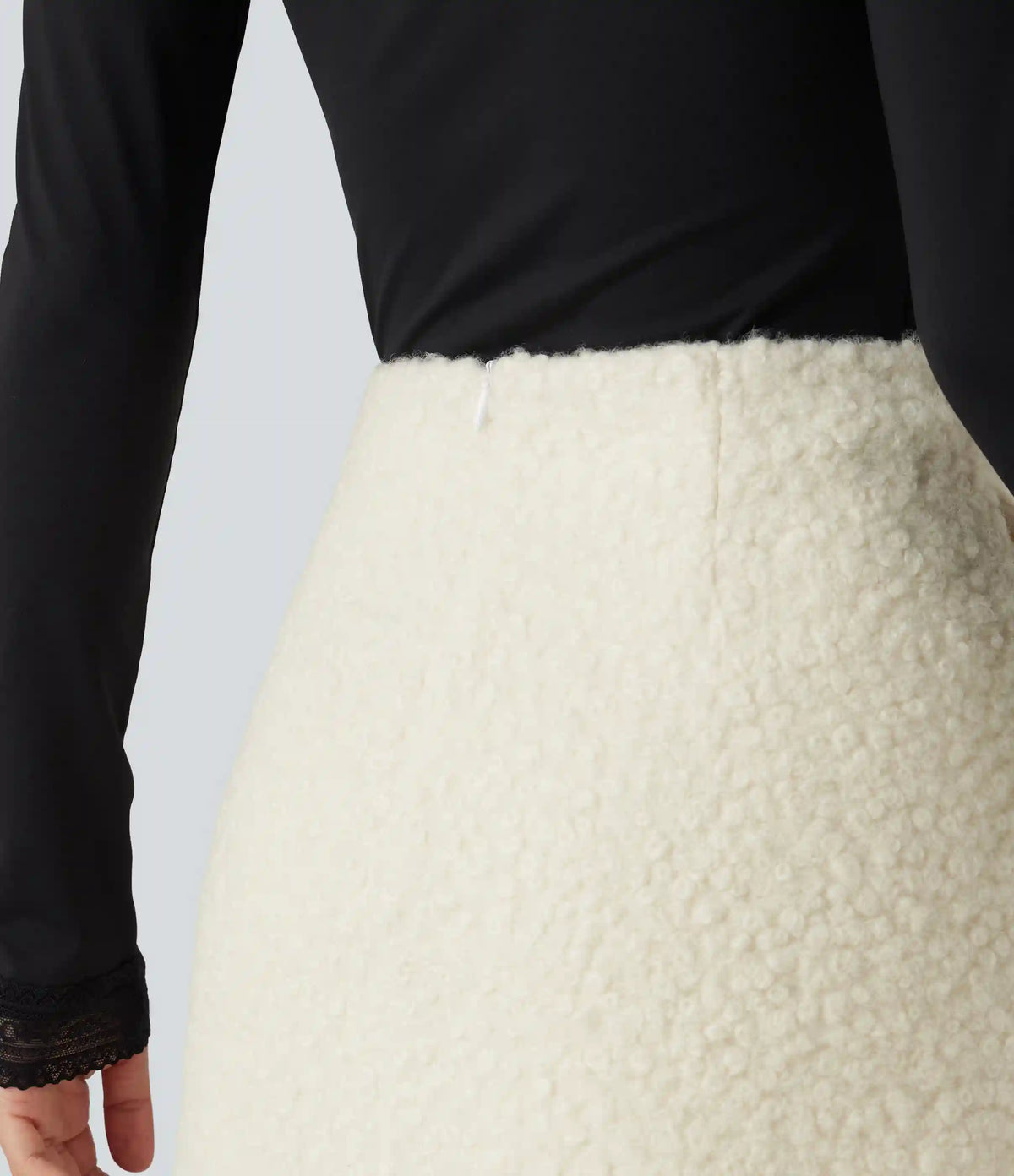 High Waisted A-Line 2-in-1 Teddy Mini Casual Skirt with Pockets