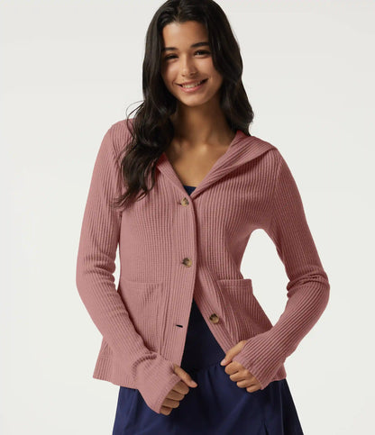 Hooded Long Sleeve Casual Jacket with Pockets