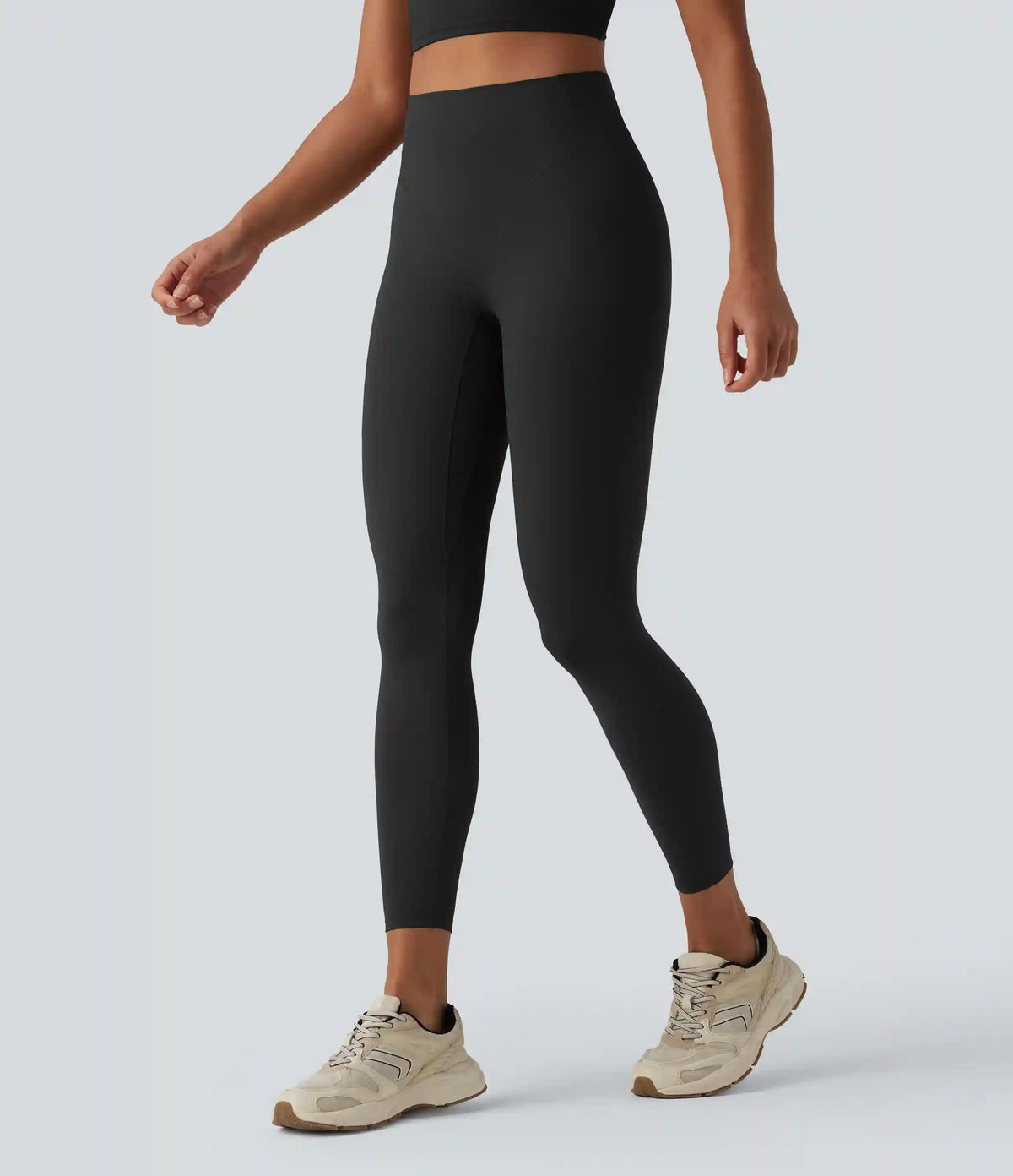 Halara UltraSculpt™ High Waisted Thong Seam Design Yoga 7/8 Leggings with Back Pocket