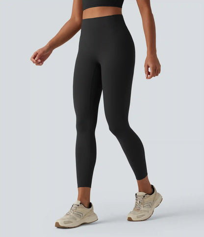Halara UltraSculpt™ High Waisted Thong Seam Design Yoga 7/8 Leggings with Back Pocket