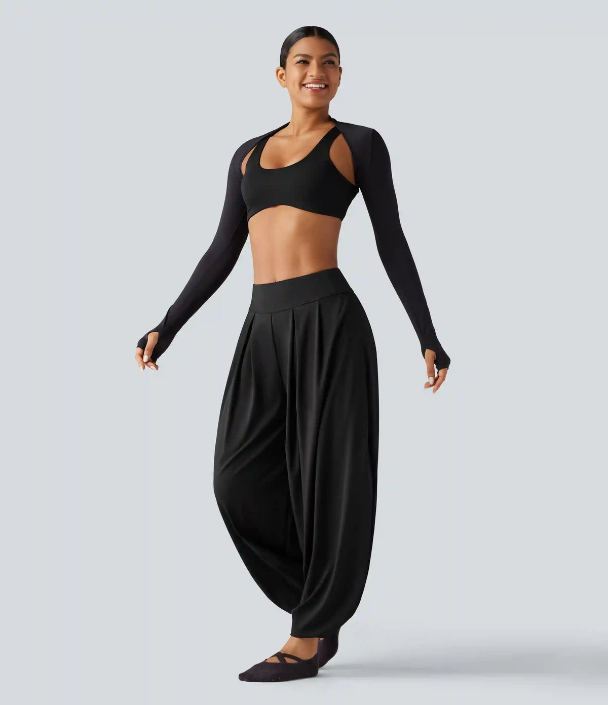 Mid Rise Bubble Yoga Joggers with Pockets