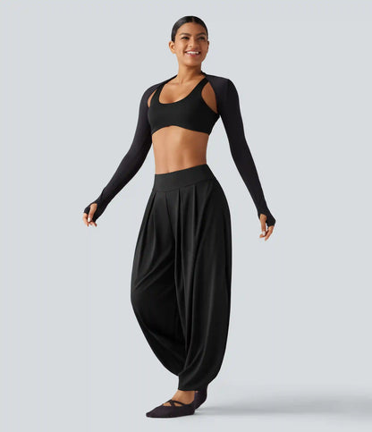 Mid Rise Bubble Yoga Joggers with Pockets