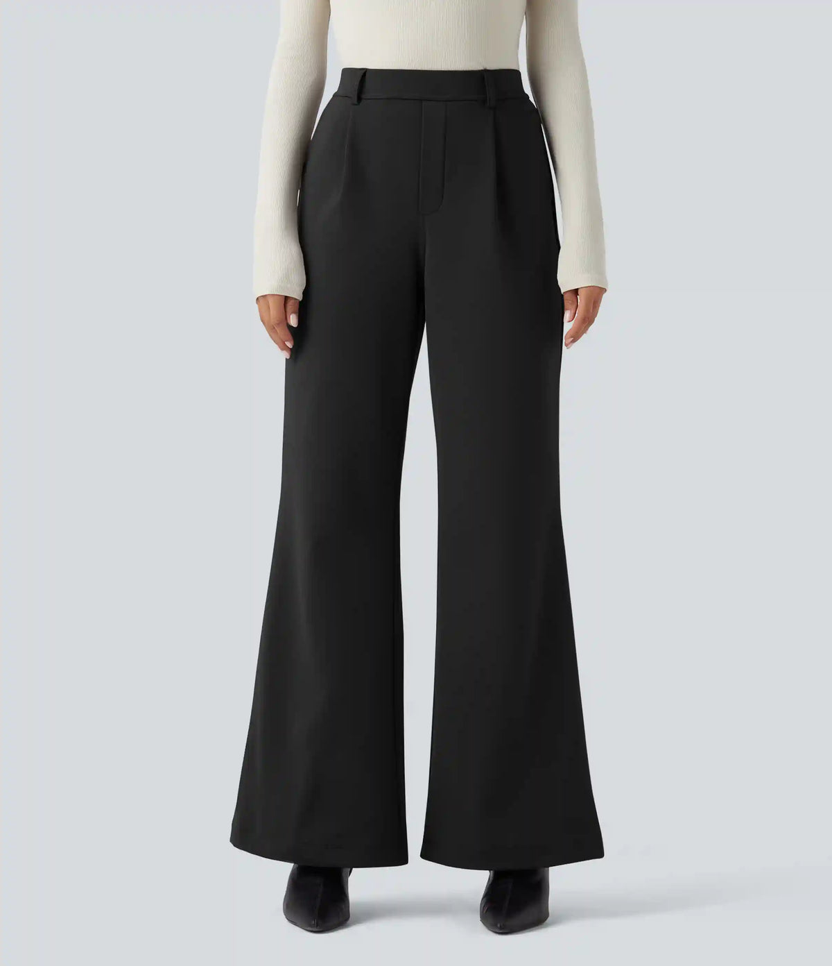 SoftlyZero™ Plush Thermal High Waisted Work Flare Pants with Pockets
