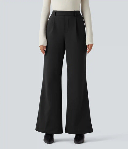 SoftlyZero™ Plush Thermal High Waisted Work Flare Pants with Pockets