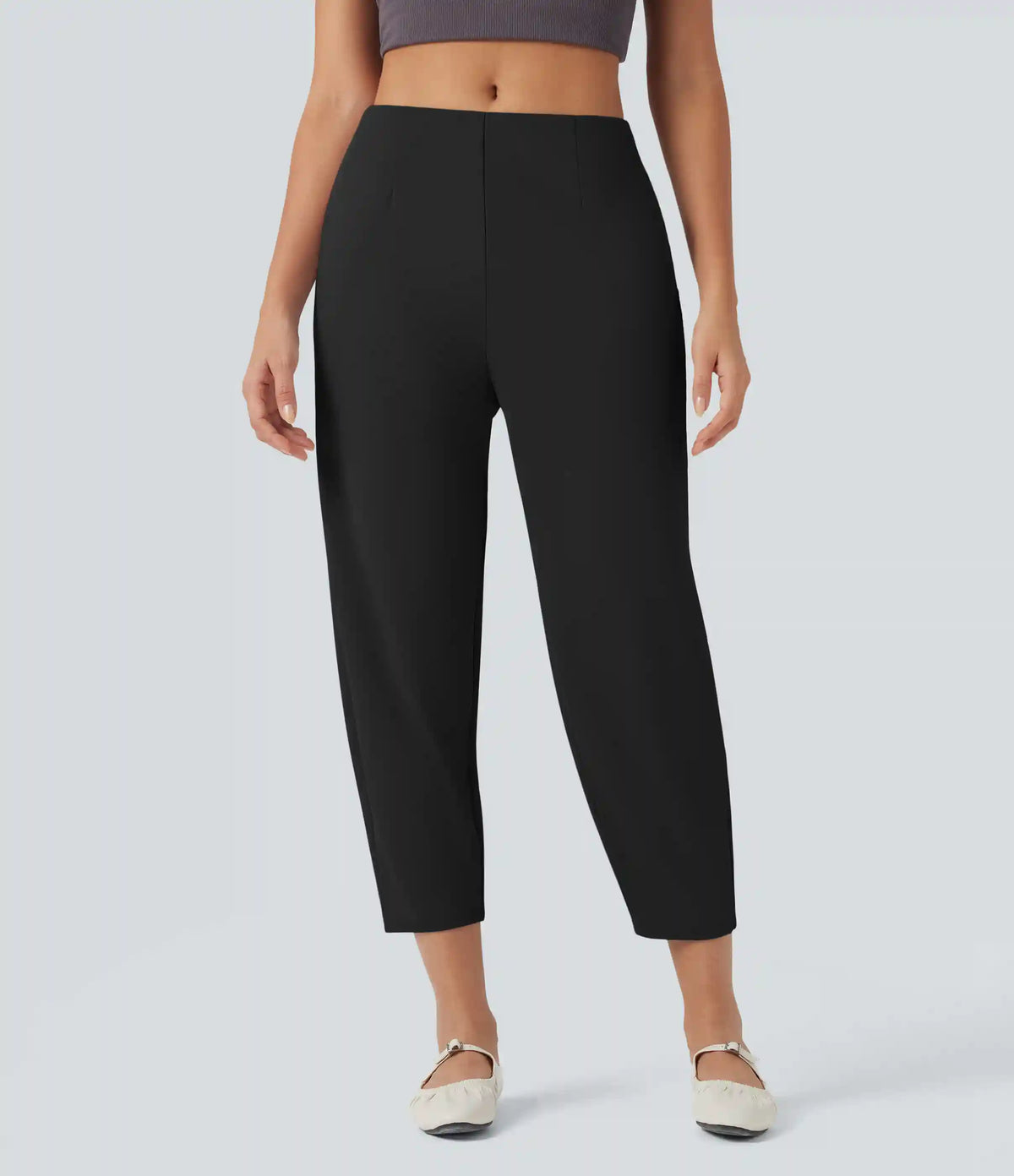 Halara Flex™ Mid Rise Tapered Crepe Work Pants with Pockets