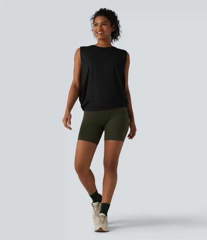 Round Neck Crossover InstantCool Yoga Tank Top-UPF50+