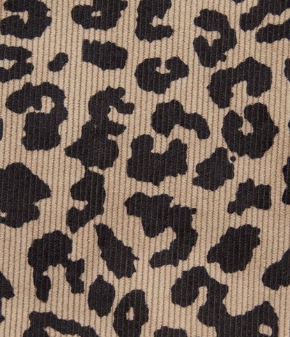 High Waisted 2-in-1 A-Line Leopard Print Corduroy Mini Casual Skirt with Pocket