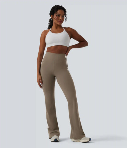 Halara UltraSculpt™ High-waisted Tummy Control Side Stripe Yoga 7/8 Flare Leggings
