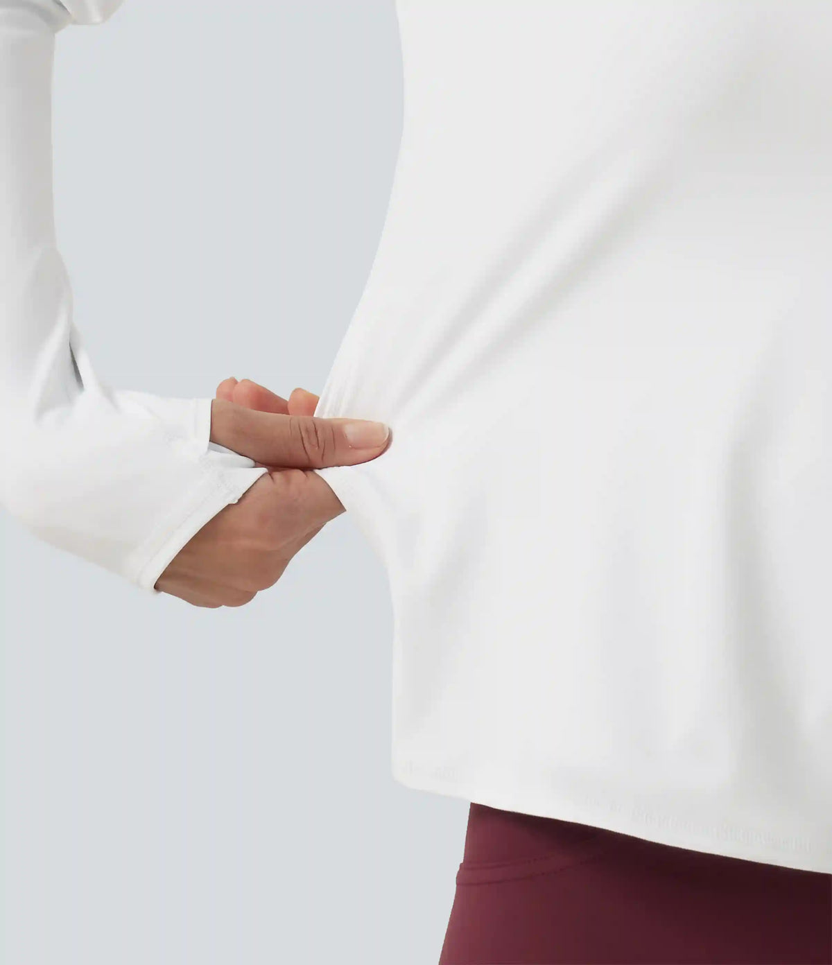 SoftlyZero™ Airy Quick Dry Round Neck Raglan Long Sleeve Mesh Back Crossover Yoga Sports Top with Thumb Holes