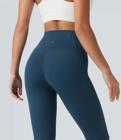 Halara UltraSculpt™ High Waisted Anti-Roll Tummy Control Shaping Workout Pedal Pushers Leggings with Pockets