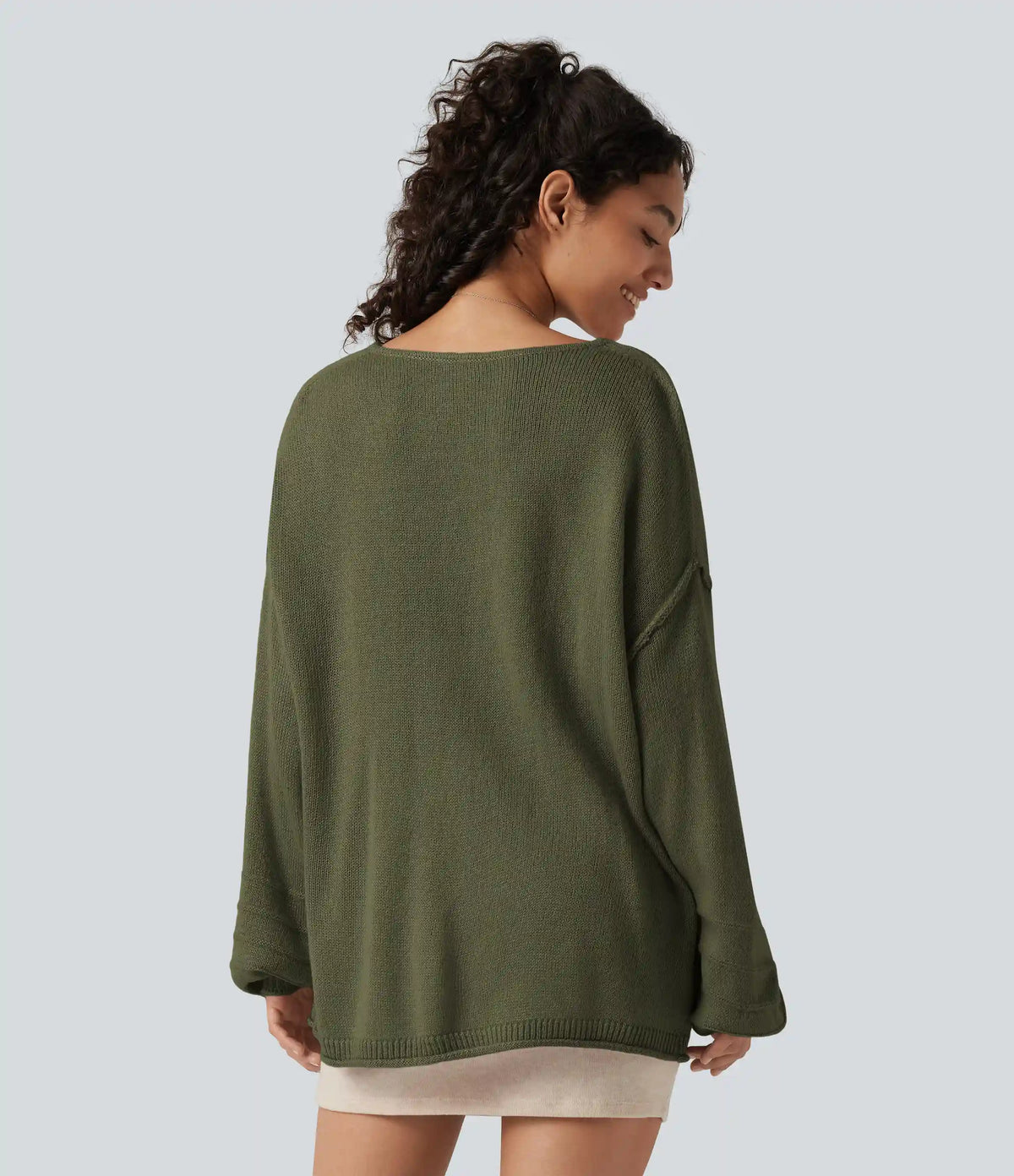 V Neck Long Sleeve Casual Sweater