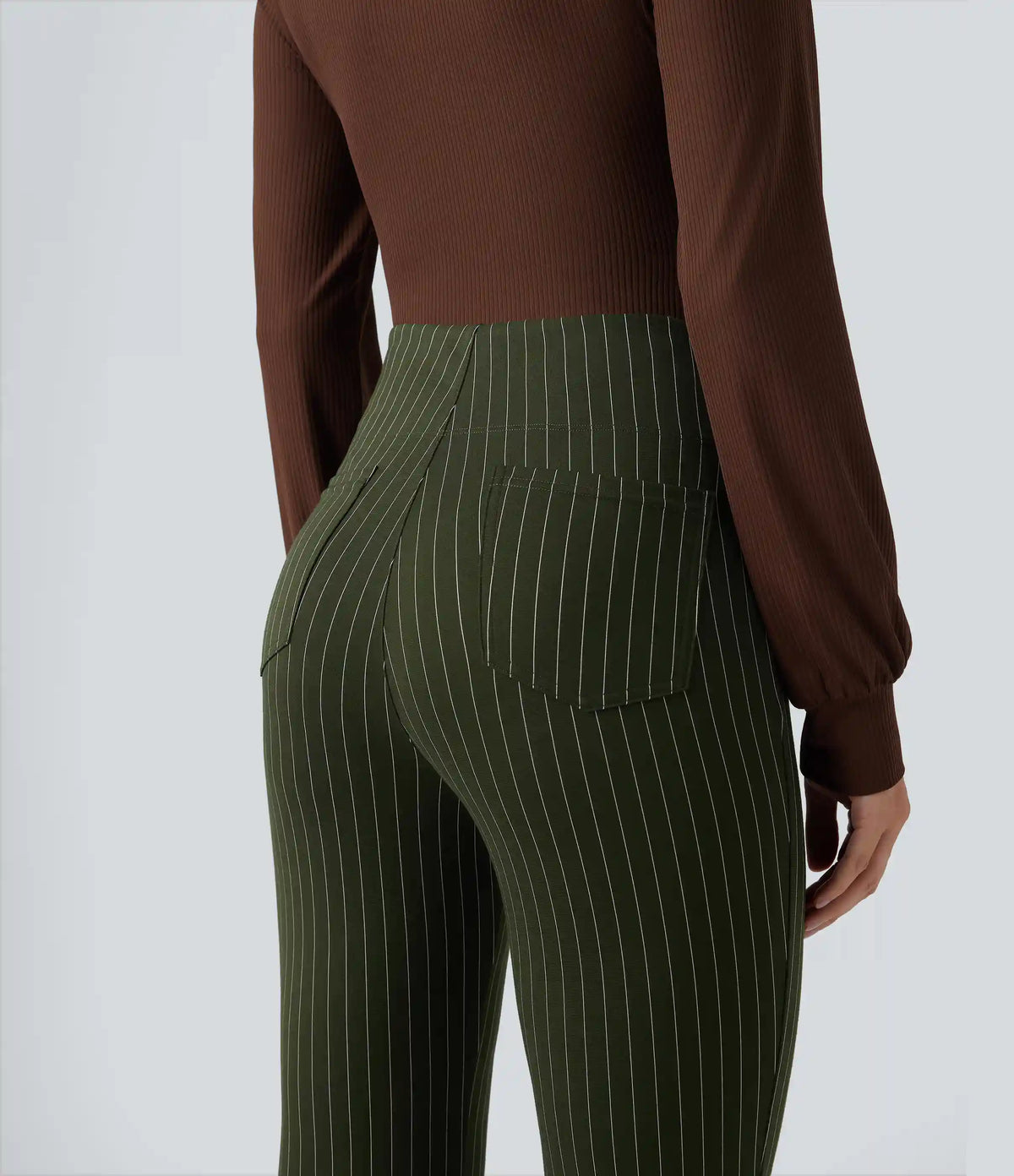 Halara Flex™ High Waisted Striped Work Flare Pants with Pockets