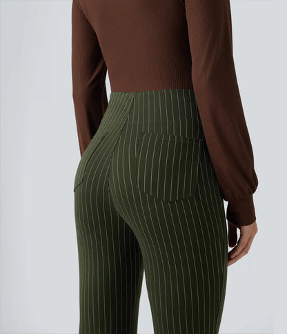 Halara Flex™ High Waisted Striped Work Flare Pants with Pockets