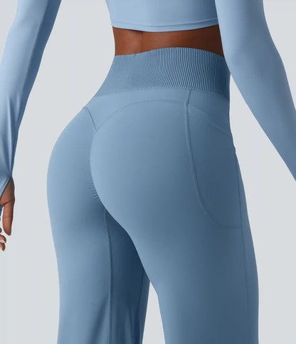 Halara UltraSculpt™ High-waisted Tummy Control Scrunch Yoga Straight-leg Pants with Pockets