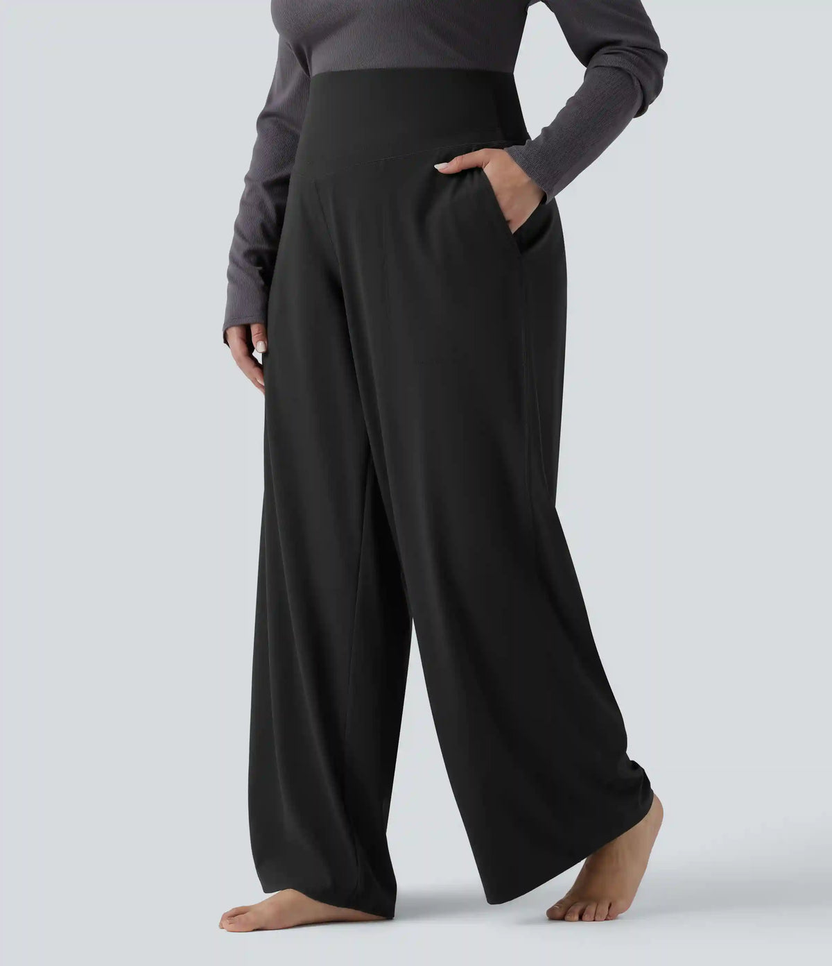 Halara UltraSculpt™ High Waisted Tummy Control Straight Leg Yoga Plus Size Pants with Pockets