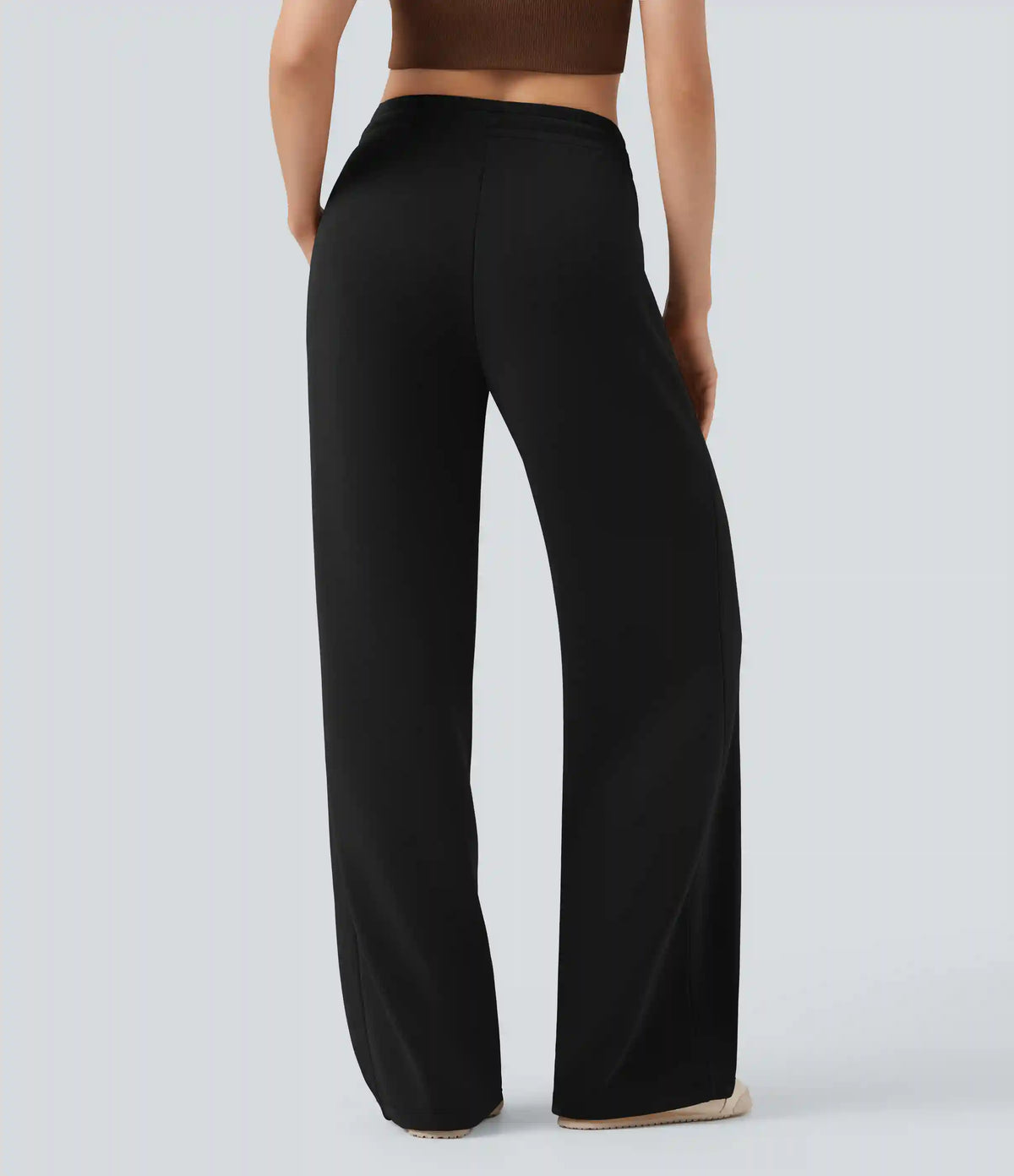 SpacerTek™ Mid Rise Drawstring Casual Straight-leg Pants with Pockets