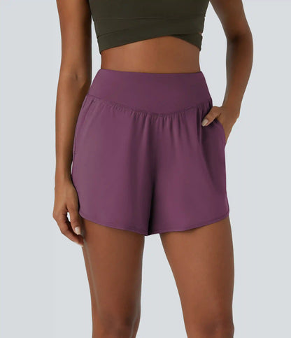 Breezeful™ High Waisted Pocket Quick Dry Casual Shorts 4"