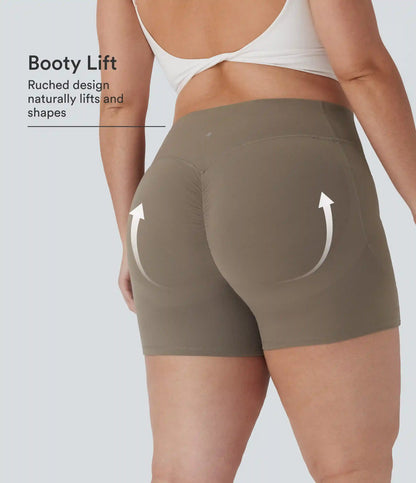 Plus Size Halara UltraSculpt™ High Waisted Scrunch Butt Lifting Tummy Control Shaping Training Biker Shorts 5'' with Pockets