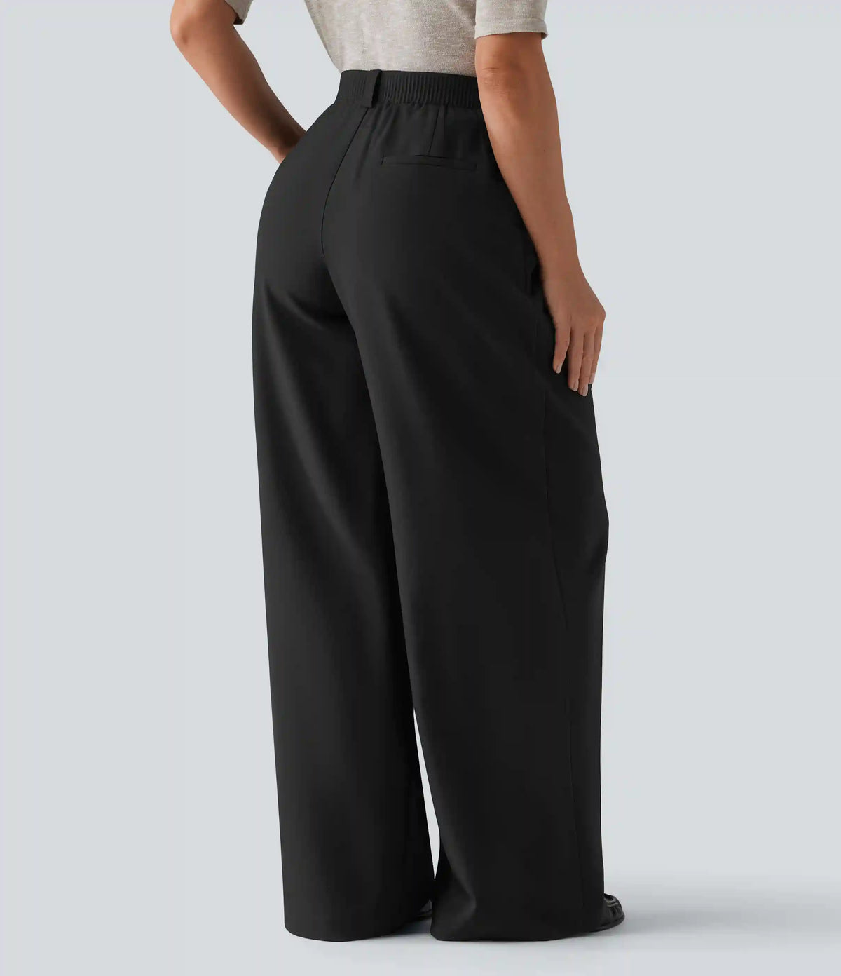 High Waisted Wide Leg Baggy Work Pants with Pockets