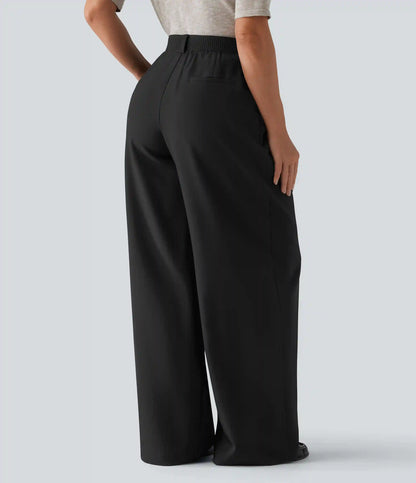 High Waisted Wide Leg Baggy Work Pants with Pockets