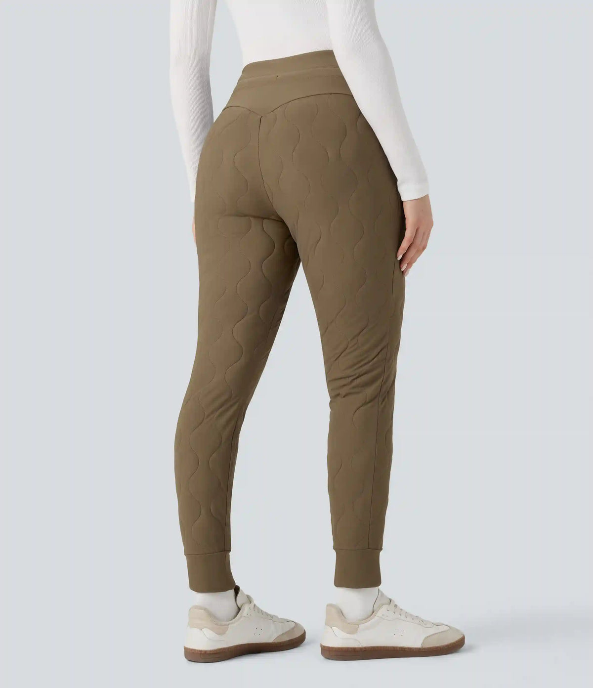 PuffFlex High Waisted Drawstring Casual Quilted Joggers with Pockets