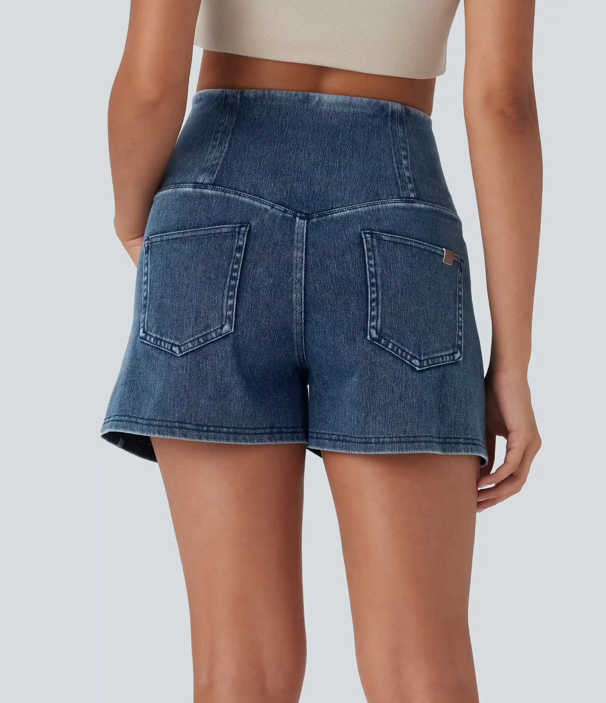 Halara Flex™ High Waisted Tummy Control Denim Casual Shorts 3'' with Pockets