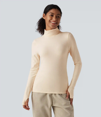 Halara HeatCore Turtleneck Long Sleeve Thumb Hole Casual Warming Top
