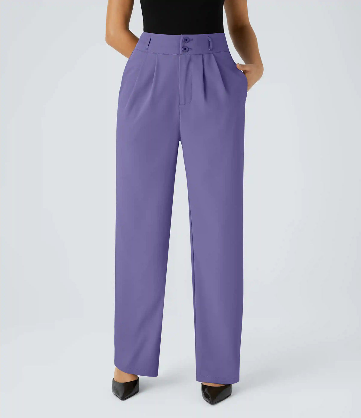 Halara Flex™ High Waisted Zipper Pocket Shirred Straight Leg Work Pants
