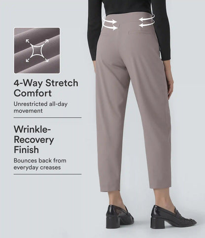 Halara Flex™ Mid Rise Tummy Control Micro Waffle Work Tapered Pants with Pockets