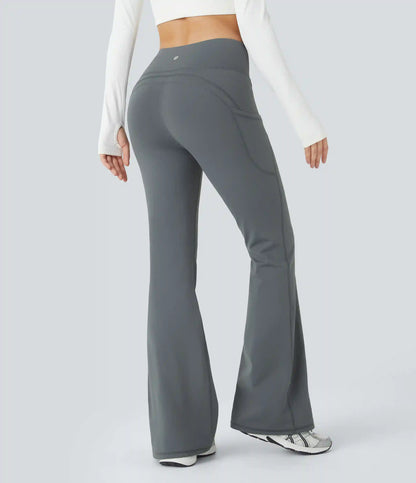 High Waisted Pocket Thermal Yoga Flare Leggings