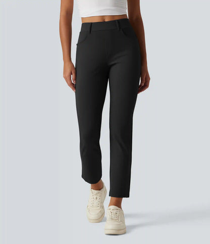 Mid Rise Casual Pants with Pockets