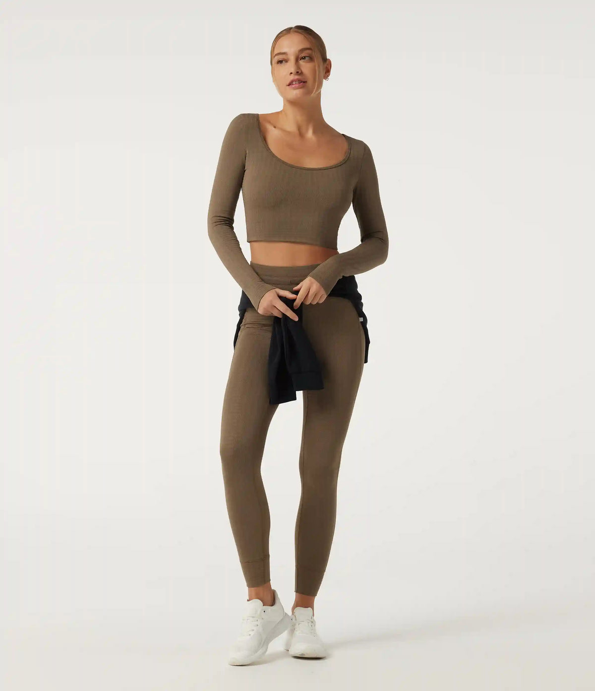 High Waisted Houndstooth Drawstring Yoga Legging with Pockets