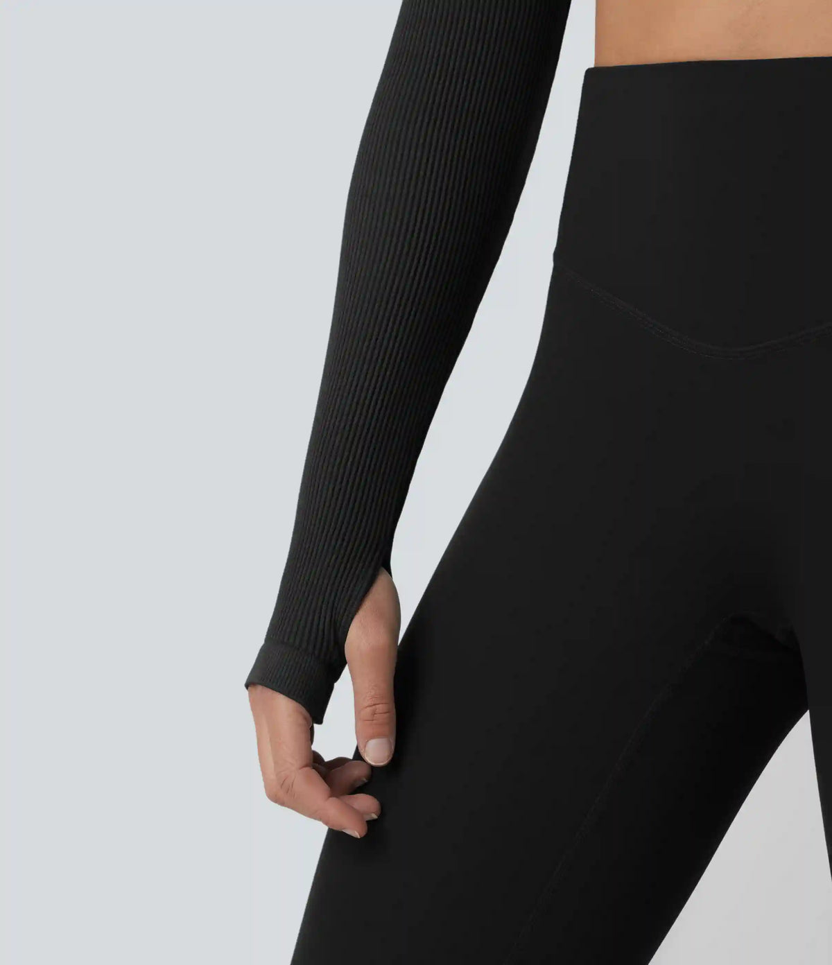 OneForm Seamless Flow Backless Long Sleeve Thumb Holes Cropped Yoga Sports Top