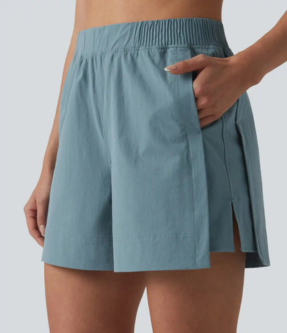 High Waisted Split InstantCool Tennis Shorts with Pockets-UPF50+
