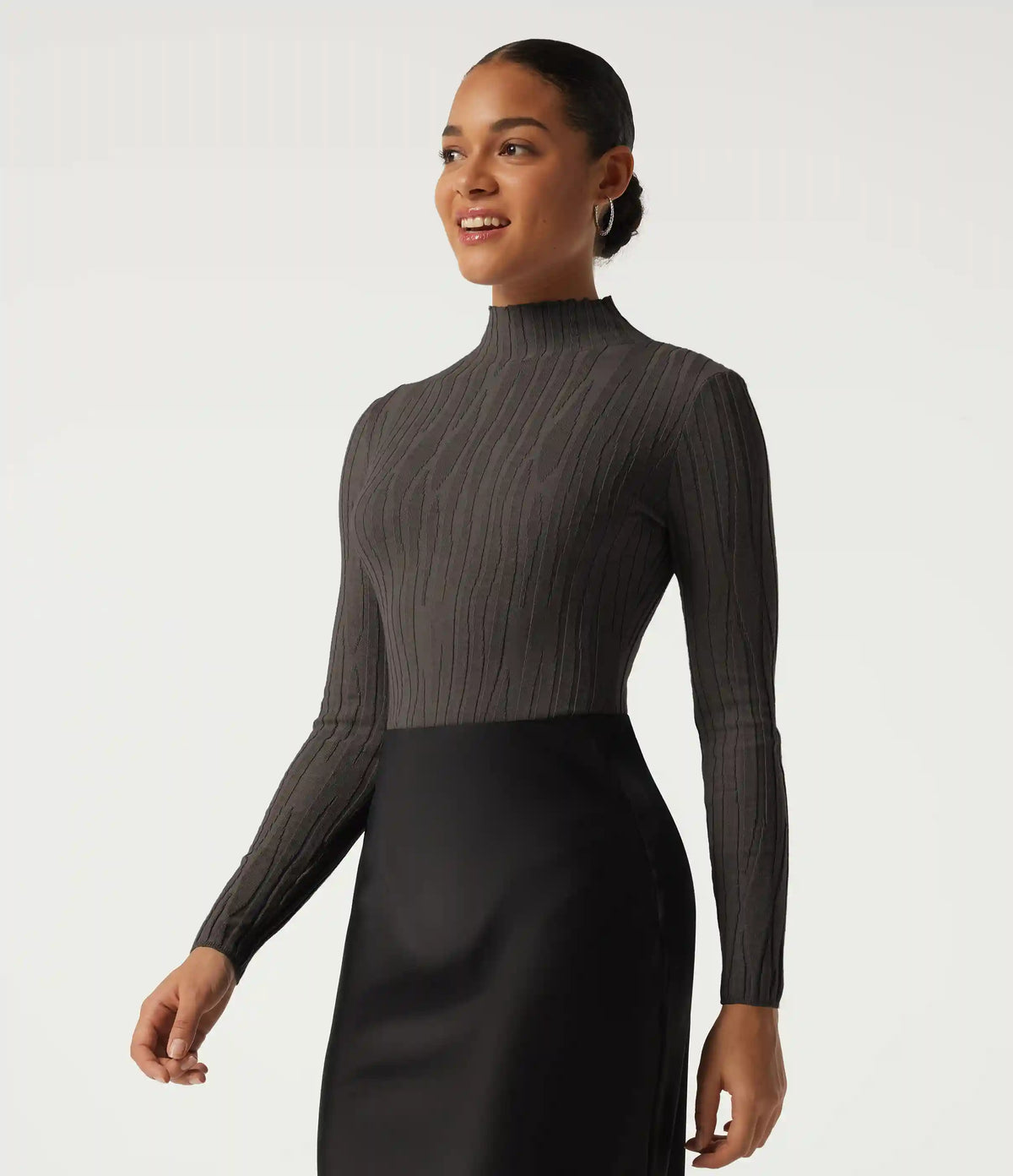 Mock Neck Long Sleeve Work Sweater