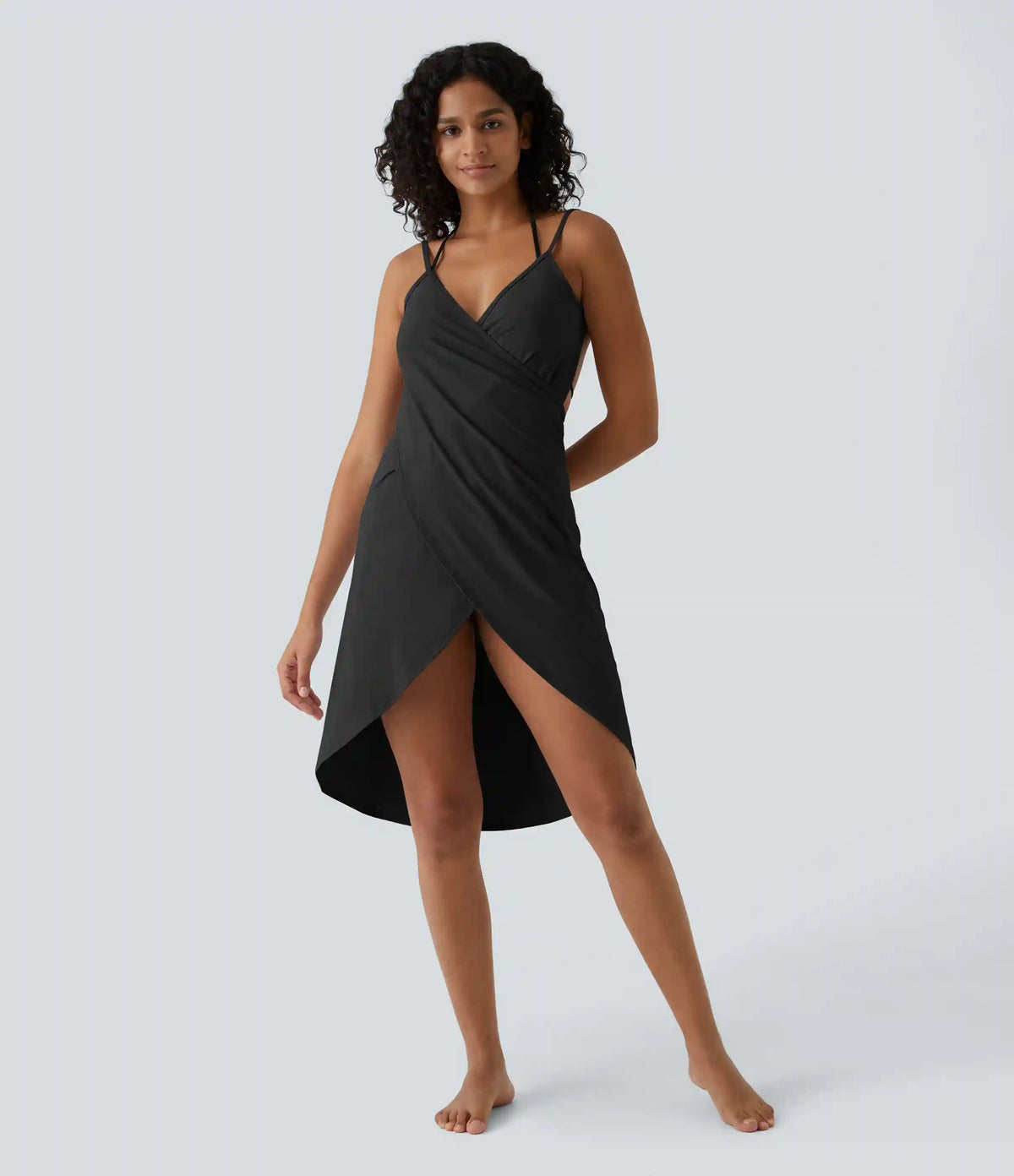 Spaghetti Strap Crossover Cover Up Wrap InstantCool Dress-UPF50+