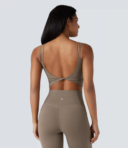 Halara UltraSculpt™ Double Straps Twisted Backless Cropped Yoga Tank Top