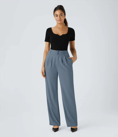 Halara Flex™ High Waisted Zipper Pocket Shirred Straight Leg Work Pants