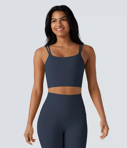 Halara UltraSculpt™ Double Straps Twisted Backless Cropped Yoga Tank Top