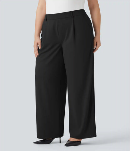 Halara Flex™ High Waisted Straight Leg Crepe Work Plus Size Pants with Pockets