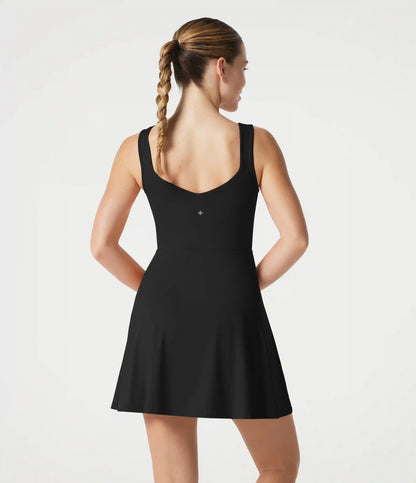 SoftlyZero™ Airy Built-in Bra 2-in-1 InstantCool Mini Tennis Active Dress with Pockets DD-F Cups-Easy Peezy Edition