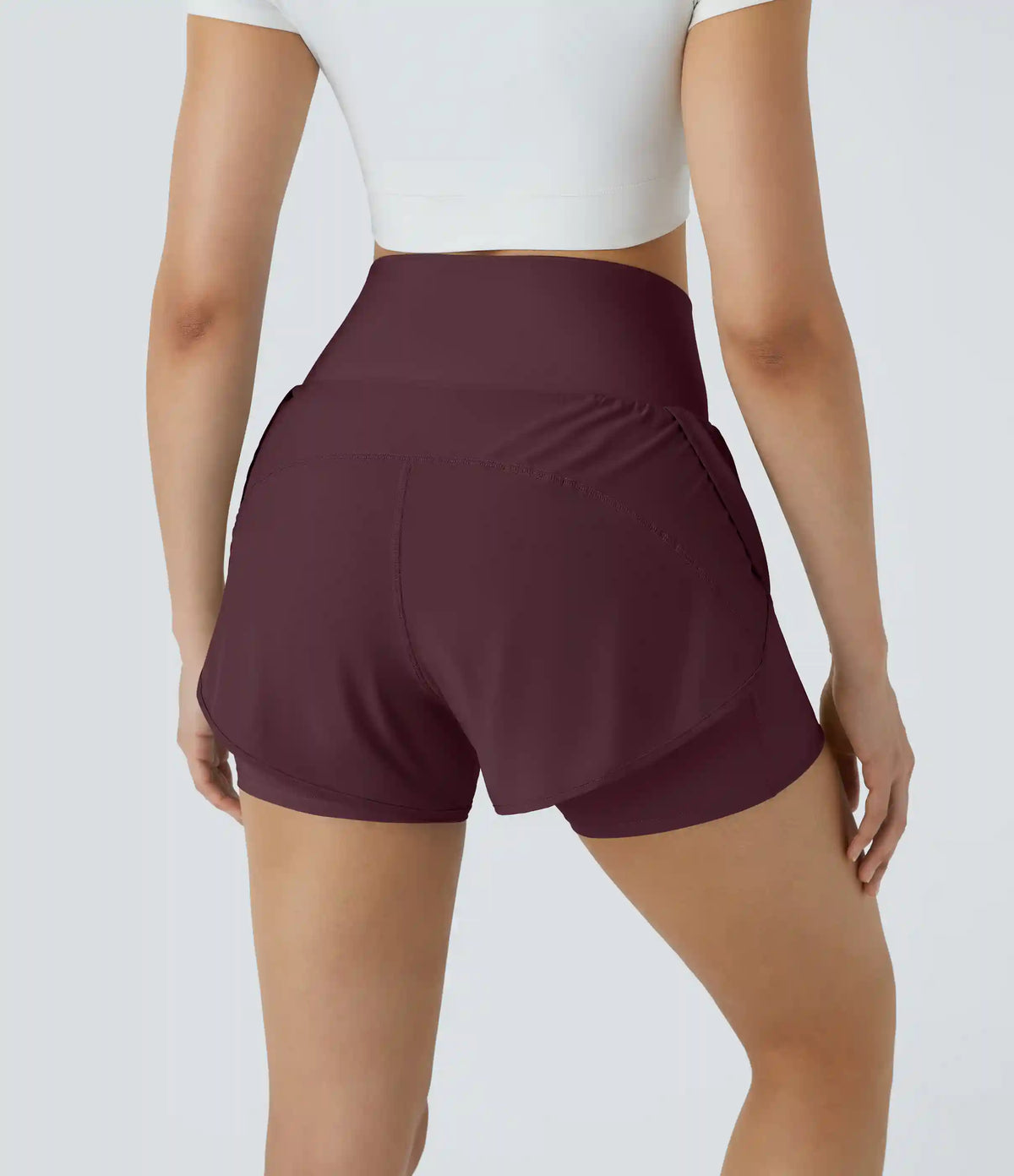 Breezeful™ Super High Waisted Curved Hem 2-in-1 Pocket Quick Dry Yoga Shorts 3.5''