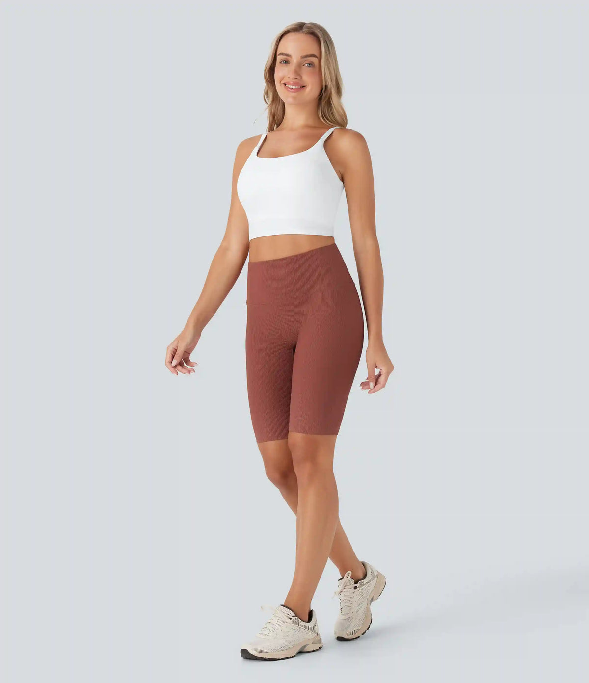 SoftlyZero™ Plush Basic Padded Cropped Low Support Running Cami Top DD-F Cups