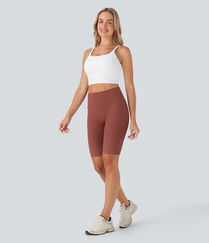SoftlyZero™ Plush Basic Padded Cropped Low Support Running Cami Top DD-F Cups