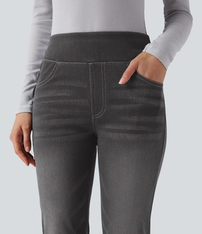 Halara Flex™ High Waisted Pockets Washed Casual Bootcut Jeans