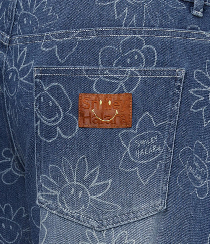 Halara X Smiley® Halara Flex™ Asymmetric Low Rise Baggy Wide Leg Washed Casual Jeans with Pockets