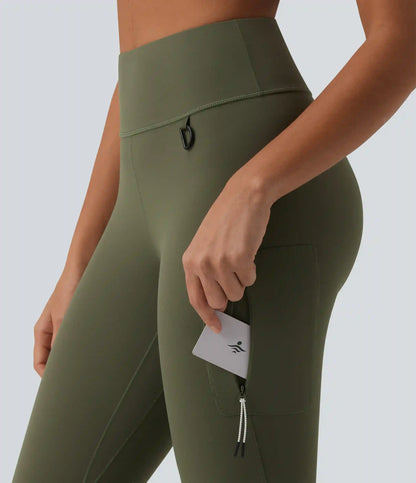 Halara UltraSculpt™ High Waisted D-Buckle Hiking 7/8 Leggings with Zip Pocket