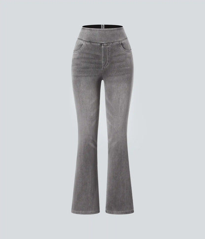 Halara Flex™ High Waisted Pockets Washed Casual Bootcut Jeans